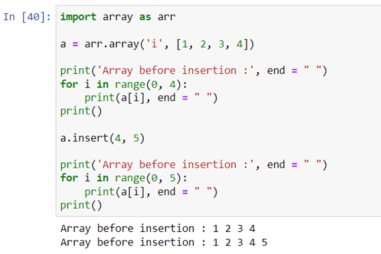 array assignment python
